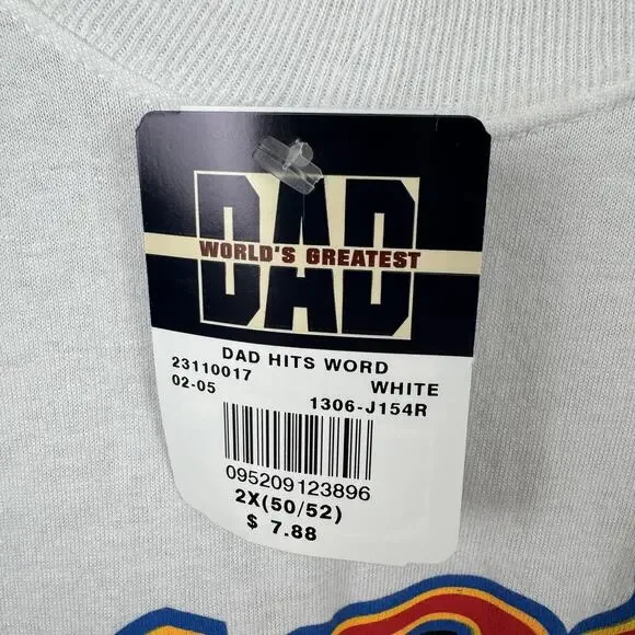DAD World's Greatest Shirt Mens 2XL White Greatest Hits DJ Graphic Tee Funny - Picture 6 of 8
